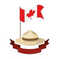 esdoornblad hoed en canada symbool ontwerp vector