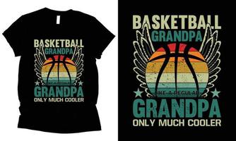 basketbal opa Leuk vinden een regelmatig opa enkel en alleen veel koeler wijnoogst t-shirt ontwerp. vector