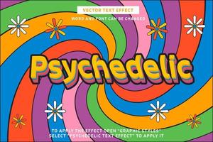 psychedelisch vector tekst effect ten volle bewerkbare