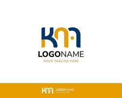 afgeronde km of kma brief logo ontwerp vector