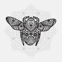 insecten mandala. vintage decoratieve elementen. oosters patroon, vectorillustratie. vector