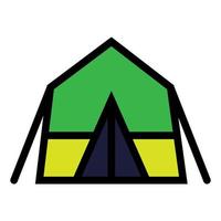 tent lijn icoon geïsoleerd Aan wit achtergrond. zwart vlak dun icoon Aan modern schets stijl. lineair symbool en bewerkbare hartinfarct. gemakkelijk en pixel perfect beroerte vector illustratie.