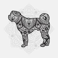 hond mandala. vintage decoratieve elementen. oosters patroon, vectorillustratie. vector