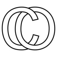 logo teken oc co icoon teken doorweven brieven c O logo oc co eerste hoofdstad brieven patroon alfabet O, c vector