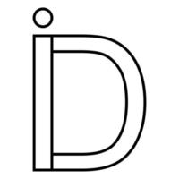 logo teken ID kaart di icoon, nft doorweven brieven ik d vector