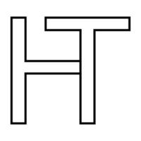 logo teken ht th icoon nft doorweven brieven t h vector