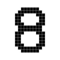 aantal 8 acht 3d kubus pixel vorm minecraft 8 beetje vector