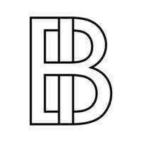 logo teken bi ib icoon teken twee doorweven brieven b, ik vector logo bi, ib eerste hoofdstad brieven patroon alfabet b, ik