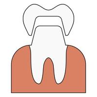 kroon tandheelkundig tand, wit tanden, Gezondheid medisch, tandarts kroon model- vector