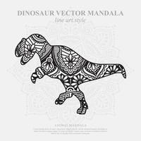 dinosaurus mandala. vintage decoratieve elementen. oosters patroon, vectorillustratie. vector