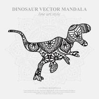 dinosaurus mandala. vintage decoratieve elementen. oosters patroon, vectorillustratie. vector