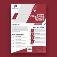 rood en wit kleur lay-out bedrijf brochure, sjabloon of folder ontwerp. vector