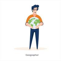 jonge geograaf avatar vector