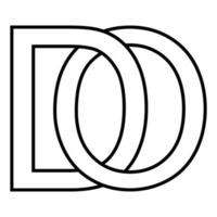 logo teken Doen niet, icoon teken Doen doorweven brieven d O vector