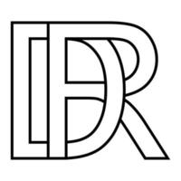 logo teken dr rd icoon nft dr doorweven brieven d r vector