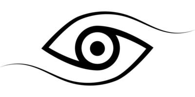 logo oog kalligrafische lijnen, vector elegant oog symbool in zicht vooruitziendheid trots en zin eenheid