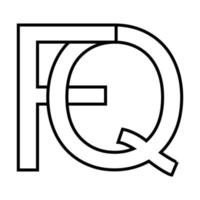 logo teken, fq qf icoon nft fq doorweven brieven f q vector