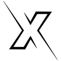 X logo studio, brief X ontwerp icoon, logotype technologie doopvont vector