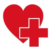 teken symbool Gezondheid logo ziekenhuis vector rood kruis en de hart icoon is een symbool van Gezondheid