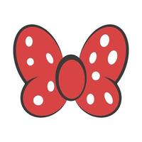 boog rood vlinder, vector haar- decoratie meme rood boog wit punt polka