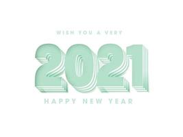 3d gelaagde stijl 2021 aantal Aan wit achtergrond voor gelukkig nieuw jaar viering. kan worden gebruikt net zo groet kaart. vector