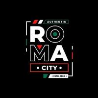 Roma stad typografie belettering ontwerp vector