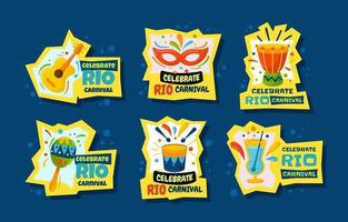 Rio carnaval stickers vector