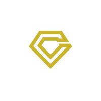 c of g diamant meetkundig monoline logo ontwerp vector