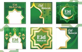 islamitische eid mubarak social media post vector