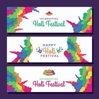 holi festival banner vieren vector