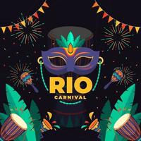 Rio carnaval met paars masker vector