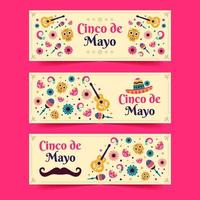 kleurrijke cinco de mayo banner collectie vector