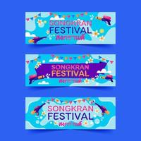 songkran festival banner met waterpistool vector