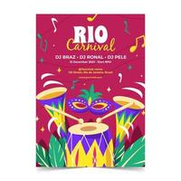 Rio carnaval kleurrijke poster vector