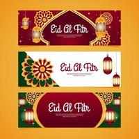 elegant eid al fitr-bannerpakket vector