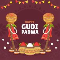het rustige en serene gudi padwa-festival vector