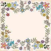 kleurrijke platte lente bloem frame vector