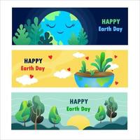 gelukkige dag van de aarde banner vector