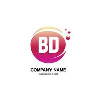 bd eerste logo met kleurrijk cirkel sjabloon vector