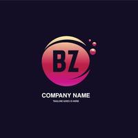 bz eerste logo met kleurrijk cirkel sjabloon vector