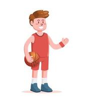 basketbal speler met bal vector illustratie