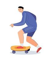 karakter mensen met skateboard vector illustratie