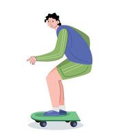 karakter mensen met skateboard vector illustratie