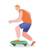 karakter mensen met skateboard vector illustratie