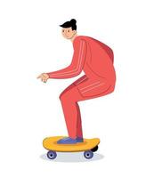 karakter mensen met skateboard vector illustratie