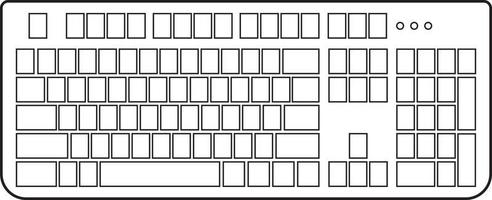 blanco pc toetsenbord icoon illustratie communicatie typen schrijven elektronisch technologie uitrusting vector