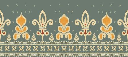 Afrikaanse ikat paisley borduurwerk. batik textiel ikat damast naadloos patroon digitaal vector ontwerp voor afdrukken Saree kurti Borneo kleding stof grens ikkat dupatta