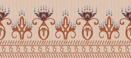 Afrikaanse ikat paisley borduurwerk. batik textiel ikat bloem naadloos patroon digitaal vector ontwerp voor afdrukken Saree kurti Borneo kleding stof grens ikkat dupatta