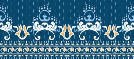 Afrikaanse ikat paisley borduurwerk. batik textiel ikat bloemen naadloos patroon digitaal vector ontwerp voor afdrukken Saree kurti Borneo kleding stof grens ikkat dupatta