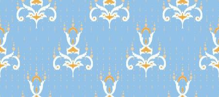Afrikaanse ikat paisley borduurwerk. batik textiel ikat ontwerp naadloos patroon digitaal vector ontwerp voor afdrukken Saree kurti Borneo kleding stof grens ikkat dupatta